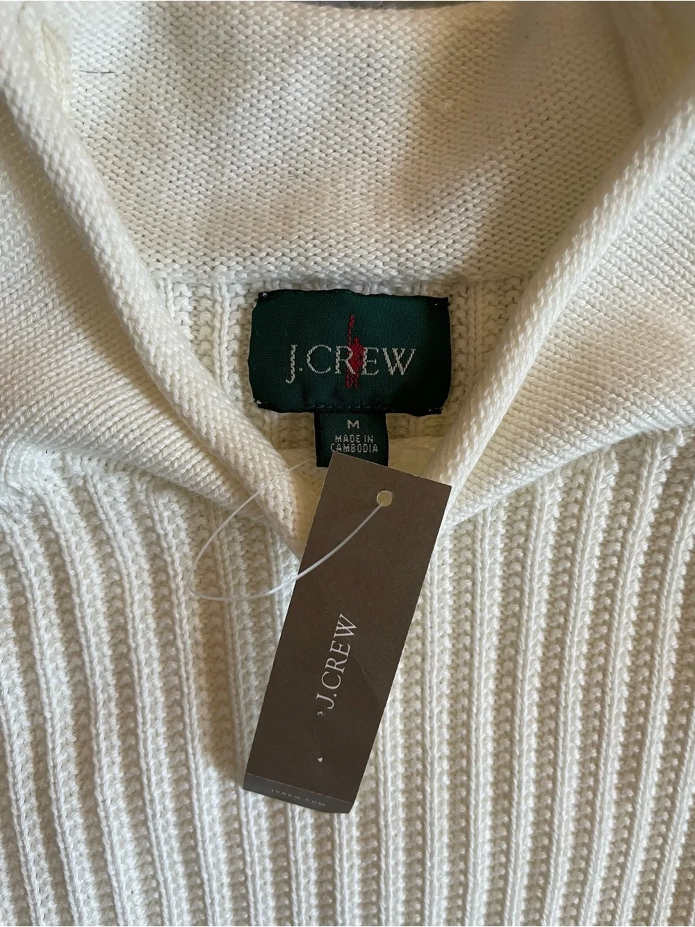 J. CREW Summer RollneckT™ ribbed sweater in Ivory Size M $118 CT575